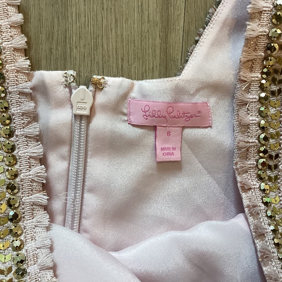 NEW LILLY PULITZER BLUSH PINK BEADS EMBELLISHED SPARKLY DRESS SZ 6 - Picture 9 of 16